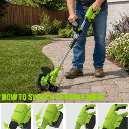 Incomplete — LAYUNI 21V Brushless Cordless Weed Wacker, 4-in-1 Trimmer & Edger