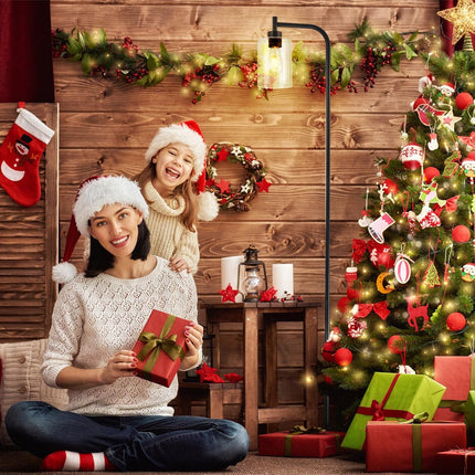 DLLT Floor Lamp Tall for Room: Black Standing Lamp with Clear Glass Lampshade fo