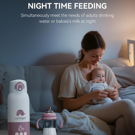 comfyer Portable Milk Warmer for Travel, Portable Bottle Warmer with Fast Heatin