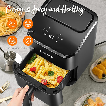 DEIME Air Fryer 3 Qt, Small Airfryer Digital Space Saving Compact, Bake, Reheat,