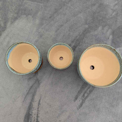 ETGLCOZY Ceramic Planter Pot with Drainage Hole and Saucer, 5.5/5/4.1 inch Flowe