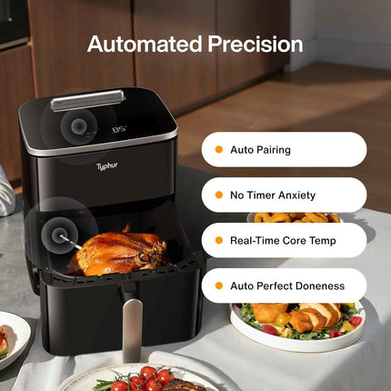 Typhur Sync 8QT Air Fryer with Built-in Wireless Thermometer, 9-in-1 Smart Airfr