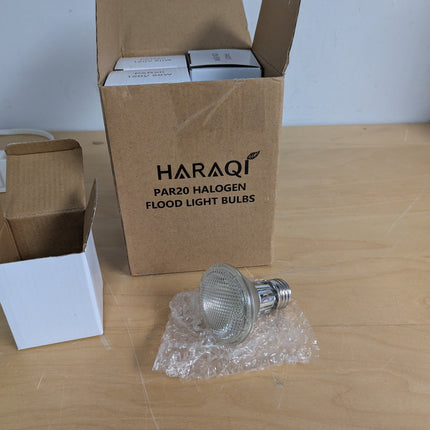 Haraqi 8 Pack PAR20 50W 120V E26 Medium Base Halogen Flood Light Bulbs, Dimmable