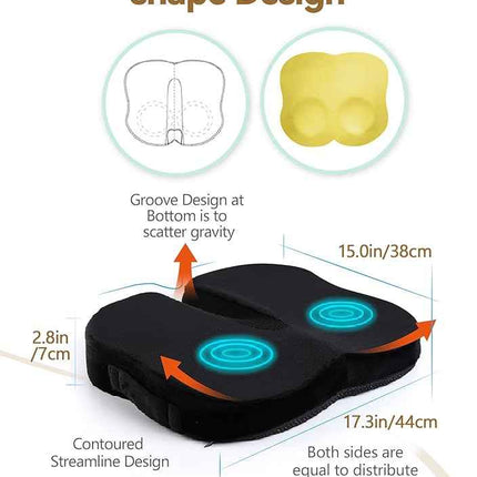 Travel Ease Memory Foam Seat Cushion, Butterfly-Shape Seat Cushion for Long Hour