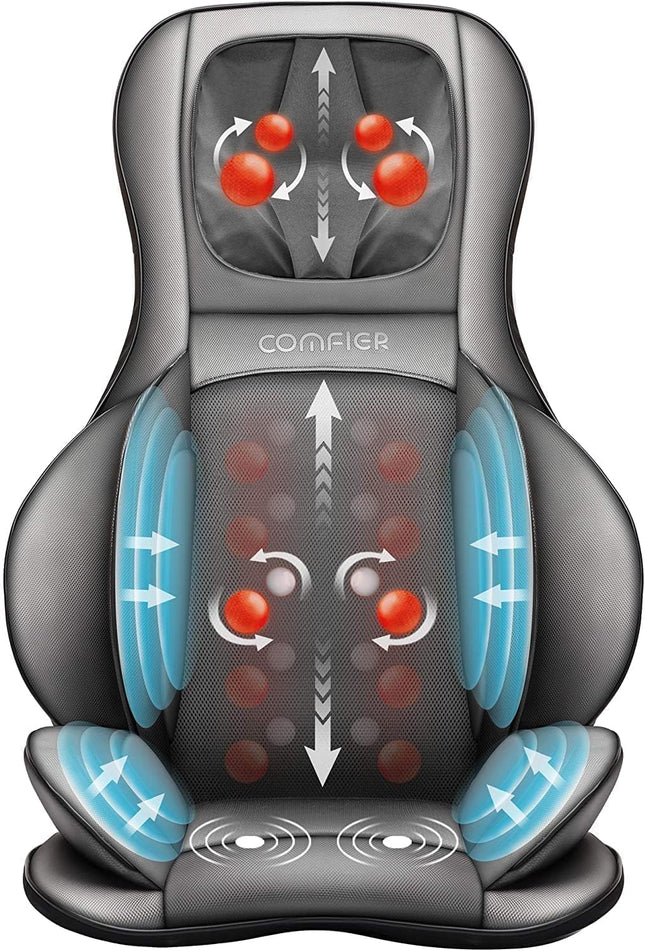 Comfier Full Body Massage Chair Pad -Shiatsu Neck and Back Massager with Heat, K