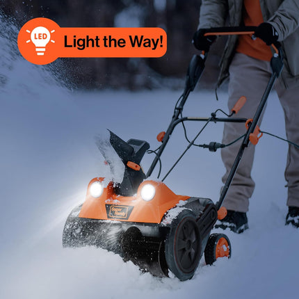 SuperHandy Electric Snow Thrower Walk-Behind Blower Corded AC 120V 18 inch Clear
