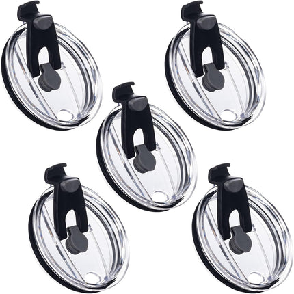 HINZIC 5 Pack Replacement Lids for 20 oz Tumbler, Black | Travel Spill Proof Res