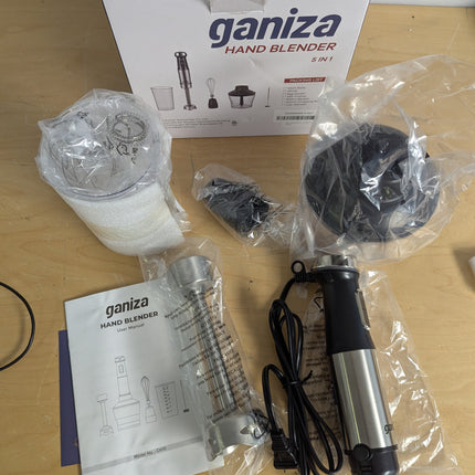Ganiza Immersion Blender 5 in 1 Hand Blender 800W Heavy Duty Motor, 15 Speed and