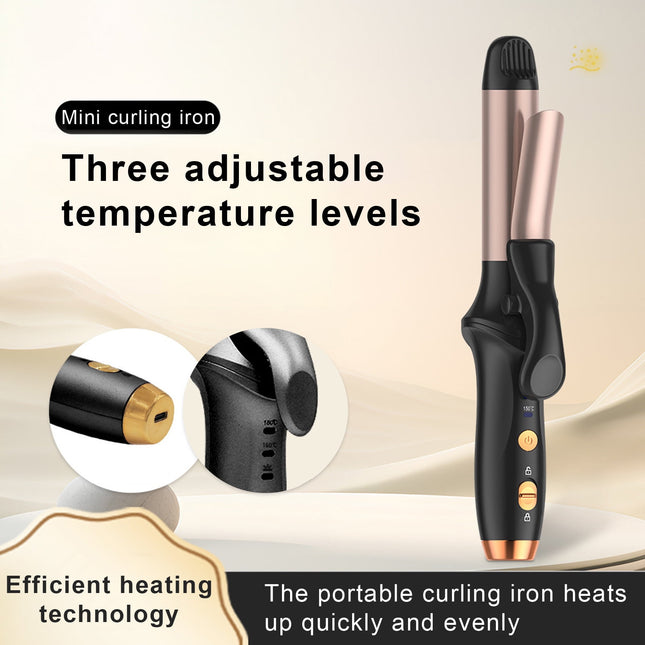 Cordless Hair Curling Iron 3 Temperature Adjustable Rechargeable Fast Heating Ha