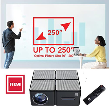 RCA RPJ167 WiFi Bluetooth Projector 4K Supported - HD Outdoor Projector 680ANSI