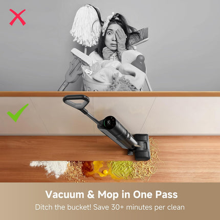 DREAME H12 FlexReach Wet Dry Vacuum Cleaner, 0 Tangle Cordless Vacuum Mop All-in