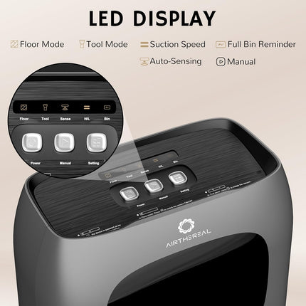 AIRTHEREAL T1 Touchless Vacuum Automatic Dustpan with 2 Operation Modes - Ultra