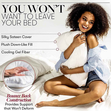 Premium Homes Collection Bed Pillows for Sleeping - Standard Size, Set of 2 - Co