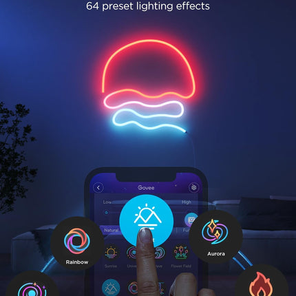 Govee Neon Lights, RGBIC Neon Rope Light 2 Works with Matter, Alexa, Google Assi