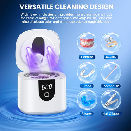 Ultrasonic Retainer Cleaner Machine, Upgraded 45kHz Ultrasonic Cleaner for Mouth