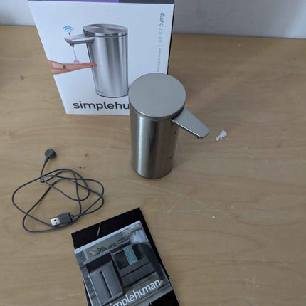 simplehuman 266 ml 9 oz Sensor Pump, Touch-Free Rechargeable Liquid Soap Dispens