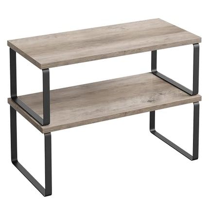 SONGMICS Cabinet Organizer Shelf, Set of 2 Kitchen Counter Shelves, Kitchen Stor