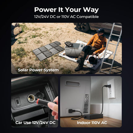 BougeRV CR23 Portable 12V Car Freezer & Fridge, 23 Quart, -8 to 50 F with 15 Min Fast Cooling, 45 dB, Grey