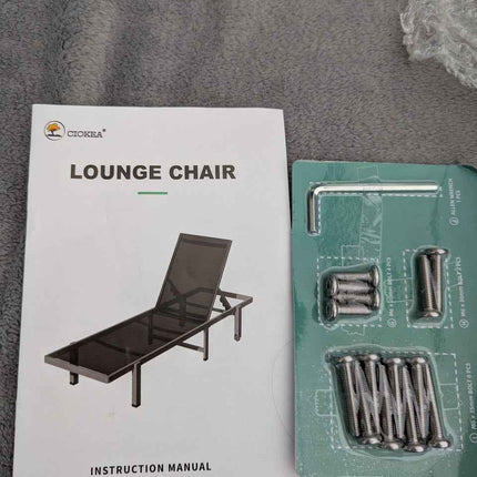 Aluminum Chaise Lounge Chair Outdoor with Wheels, Patio Lounge Chair with Adjust