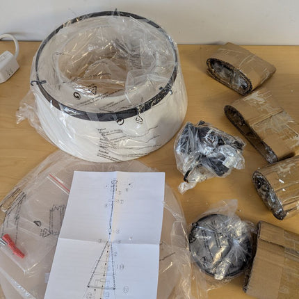 Modern Drum Chandelier for Dining Room 15.35" White Linen Fabric Pendant Light 4