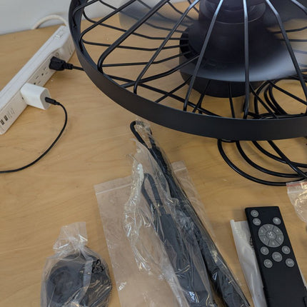 LEDIARY 20" Outdoor Ceiling Fan with Lights,IP65 Waterproof Gazebo Hanging Fan w