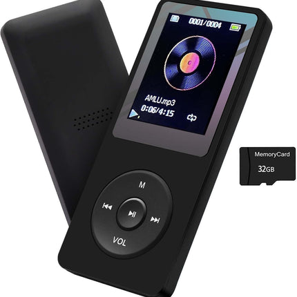 MP3 Player 32GB with Speaker Earphone Portable HiFi Lossless Sound MP3 Mini Musi