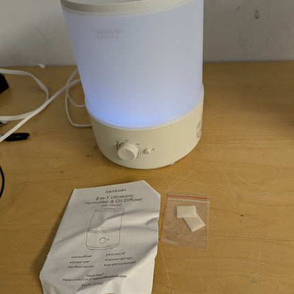 ASAKUKI Humidifiers for Bedroom, 3L Top Fill Cool Mist Air Humidifier & Aroma Di