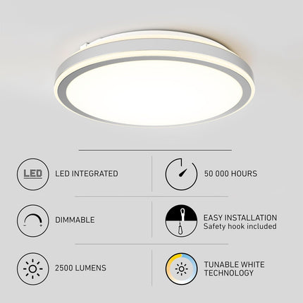 Artika Altitude 15” LED Flush Mount Ceiling Light, Dimmable Modern Fixture with