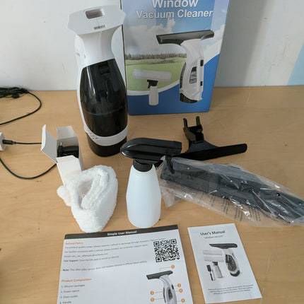 ZRHI Window Vacuum Squeegee Cordless, 2000Pa Electric Window Cleaner Tool with 2