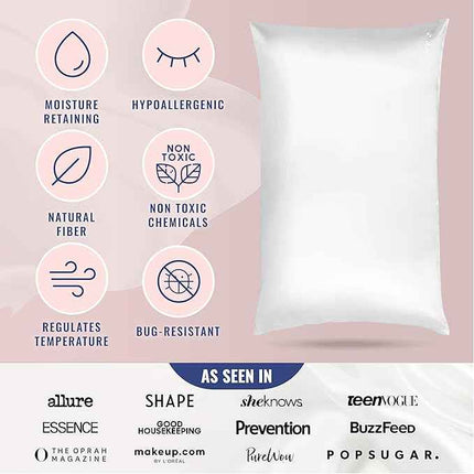 Blissy Silk Pillowcase - 100% Pure Mulberry Silk - 22 Momme 6A High-Grade Fibers