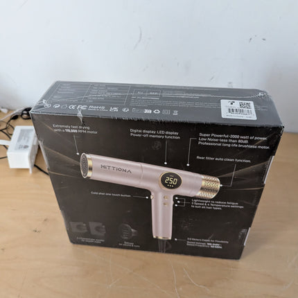 HITTIONA Dual Voltage Ionic Hair Dryer with Diffuser - 2000W Travel Blow Dryer f