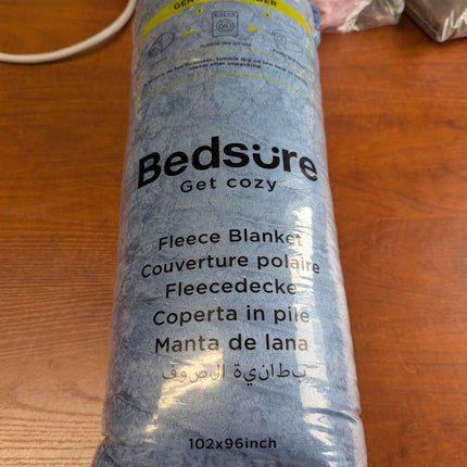 Bedsure fleece blanket blue 102x96 inch king size