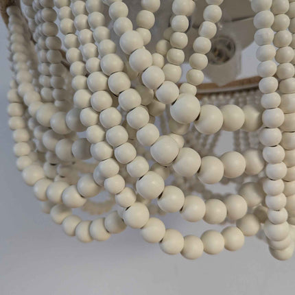 White Boho Light Fixture Boho Beaded Chandelier Boho Light Fixtures Ceiling Bead