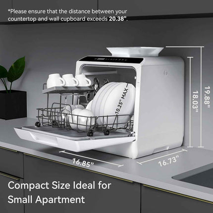 Hermitlux Countertop Dishwasher, 5 Washing Programs Portable Dishwasher With 5-L