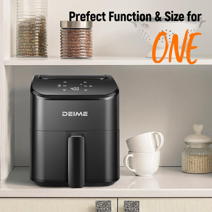DEIME Air Fryer 3 Qt, Small Airfryer Digital Space Saving Compact, Bake, Reheat,