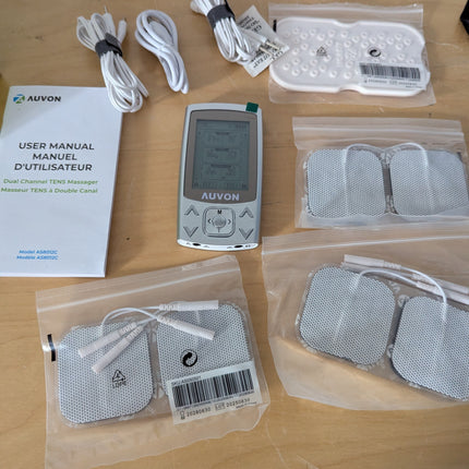 AUVON Dual Channel TENS Unit Muscle Stimulator Machine with 20 Modes, 2" and 2"x