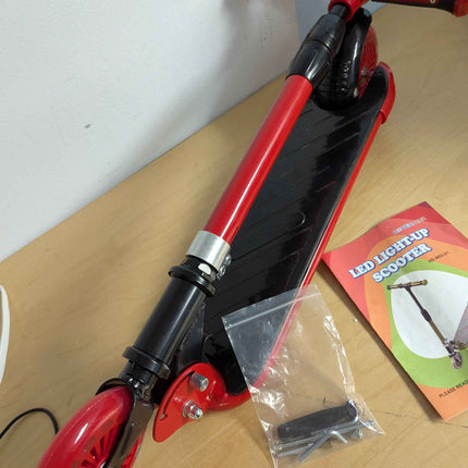 hoverstar kick scooter for kids, led light up wheels and pedal, 3 adjustable hei