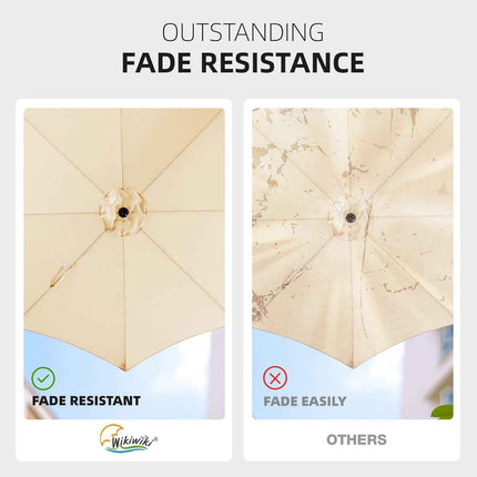 wikiwiki 11 FT Patio Umbrellas Outdoor Table Market Umbrella with Push Button Ti