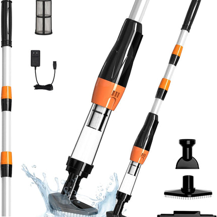 YSMJ 1814 3-in-1 Cordless Rechargeable Pool Vacuum, Lightweight Handheld Cleaner for Above Ground Pools & Spas