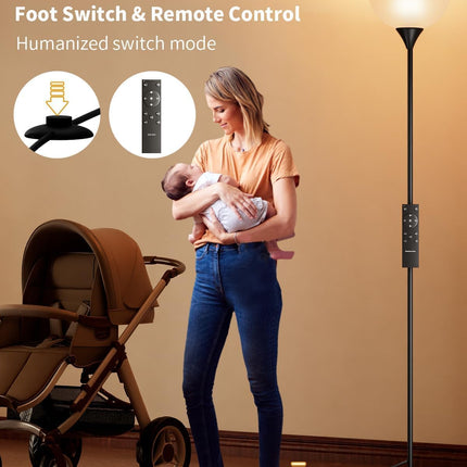 Luckystyle Torchiere Floor Lamp,1200LM Super Bright Dimmable Standing Lamp with