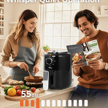 Bear Small Air Fryer 2.1 QT, Mini Airfryer Adjustable Time&Temp Control, Compact