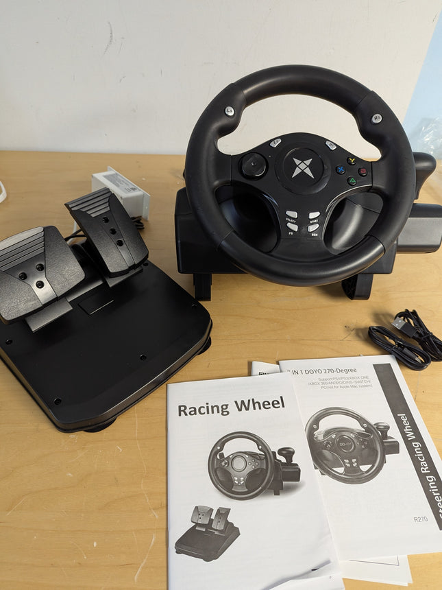 DOYO Racing Wheel - Gaming Steering Wheel for PC, 270 Degree Driving Simulator R