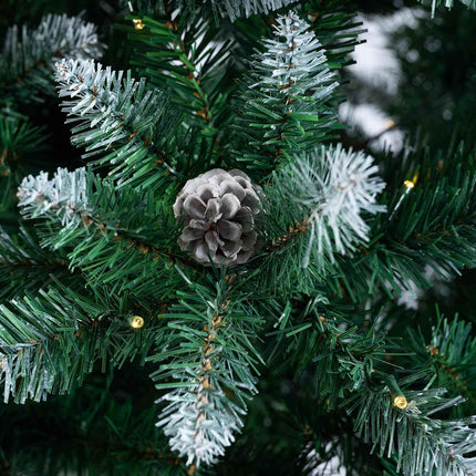 Prelit Artificial Christmas Tree Flocked Snow Trees with Pine Cone Decoration 5FT https://a.co/d/075ie9q7