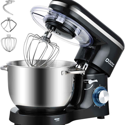 Kitchen in the box Stand Mixer, 6.5QT Kitchen Mixer, 6-Speed 660W Dough Mixer wi