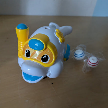 Baby Fish Musical Crawling Toy with Lights, Sounds, Blowing Ball, Infant Sensory