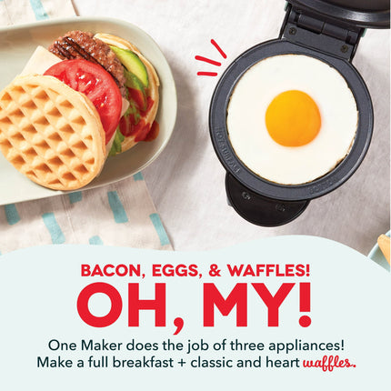 Dash Multimaker Mini System - Waffle Maker with Five 4” Removable Plates: Waffle