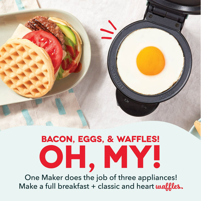Dash Multimaker Mini System - Waffle Maker with Five 4” Removable Plates: Waffle