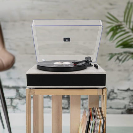 LP&NO.1 Record Player Wireless Turntable with Built-in Speakers and USB Play&Rec