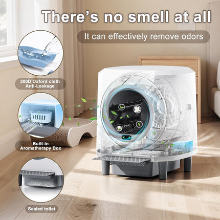 Automatic Cat Litter Box Ellenpent Self-Cleaning Litter Box with APP Control and