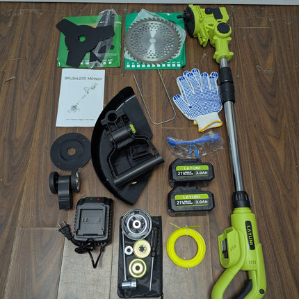 Incomplete — LAYUNI 21V Brushless Cordless Weed Wacker, 4-in-1 Trimmer & Edger